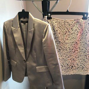 Tahari Luxe Silver Suit